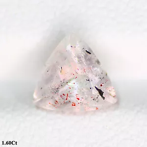 1.60Ct Trillion 7.95 x 7.98 x 5.34 MM Pink With red black dot STRAWBERRY QUARTZ - Picture 1 of 5