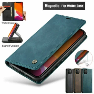 Magnetic Leather Wallet Phone Case For iPhone 13 14 12 11 Pro Max8 7 XR SE XS - Picture 1 of 25