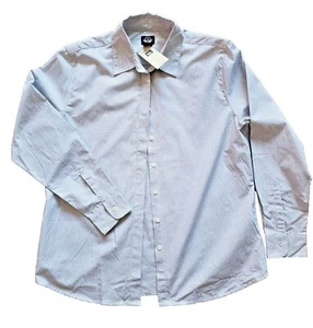 Dockers Bluse Damen Größe Large blau pflegeleicht Langarm kariert neu mit Etikett - Bild 1 von 6