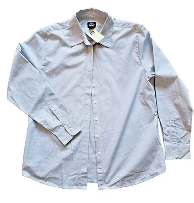 Dockers 衬衫女式大号蓝色易护理长袖格子全新带标签 — 第 1/4 张图片