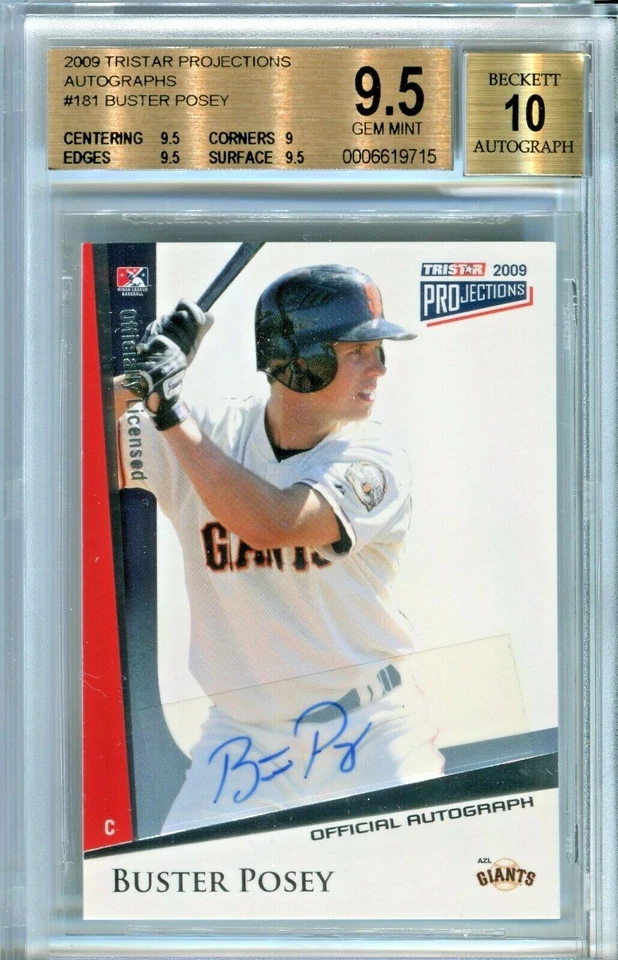 Buster Posey 2009 TriStar novato autógrafo BGS 9,5 10 GEMAS COMO NUEVO calificado automático ¿HOF? Foto 1 de 1
