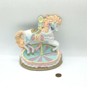 Cast Iron Metal Carousel Door Stop Book End Pastel Colors Little Girls Room  - Picture 1 of 10