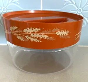 Vintage Autumn Harvest Store N' See Glass Canister Storage Jar - Pyrex c1970's - Picture 1 of 3