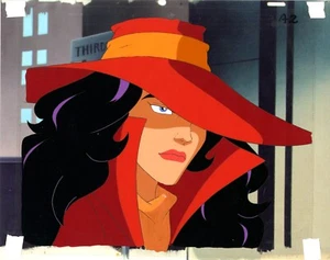 CARMEN SANDIEGO ANIMATION PRODUCTION CEL A-2 W/ MATCHING PENCIL - Picture 1 of 2