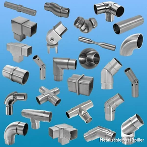 Edelstahl Rohrverbinder Bogen Fitting Verbinder Kappen Gelenkverbinder Geländer - Bild 1 von 26