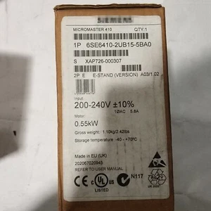 New In Box Siemens 6SE6410-2UB15-5BA0 6SE6 410-2UB15-5BA0 One year warranty - Picture 1 of 2