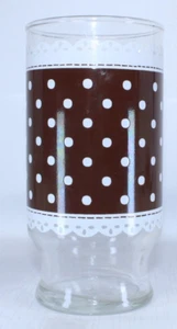 1 Fire King Anchor Hocking Schokobraun Tupfen Spitze Tumbler Glas Gläser - Bild 1 von 12