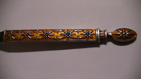 ORANGE ENAMEL STAR STERLING SILVER SPOON J TOSTRUP NORWAY RARE GOLD PLATED 23GRM Cover