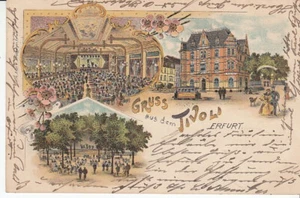 Postal Turingia Erfurt saludo desde Tivoli 1901 - Imagen 1 de 2