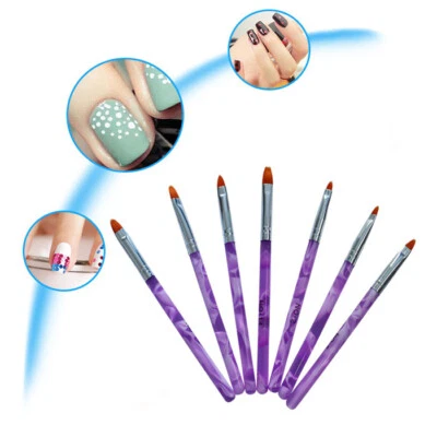 Top-grade 7-piece Acrylic Rod Round Head Phototherapy Pen Painter Brush Nail Art - Image 1 of 4
