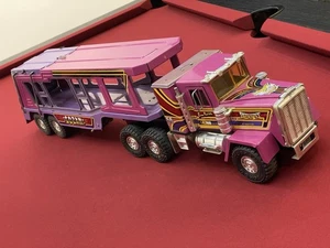 Jouet Ancien Camion Américain Porte Voitures 83cm GOZAN Années 80 Rare - Picture 1 of 13