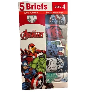 5-Pack Marvel AVENGERS Boy’s Size 4 Cotton Briefs Underwear • Assorted - Picture 1 of 2
