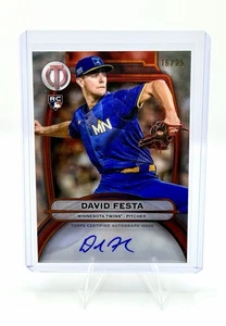 2025 Topps Tribute David Festa RC Auto Orange /25 On Card Minnesota Twins - Bild 1 von 2