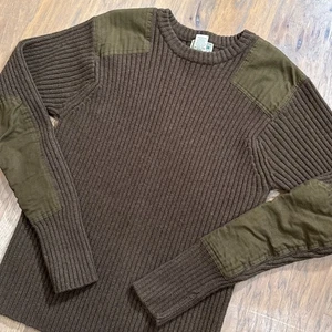 Maglione vintage LL Bean uomo XL marrone lana agnello militare eccedenza maglia pullover - Foto 1 di 8