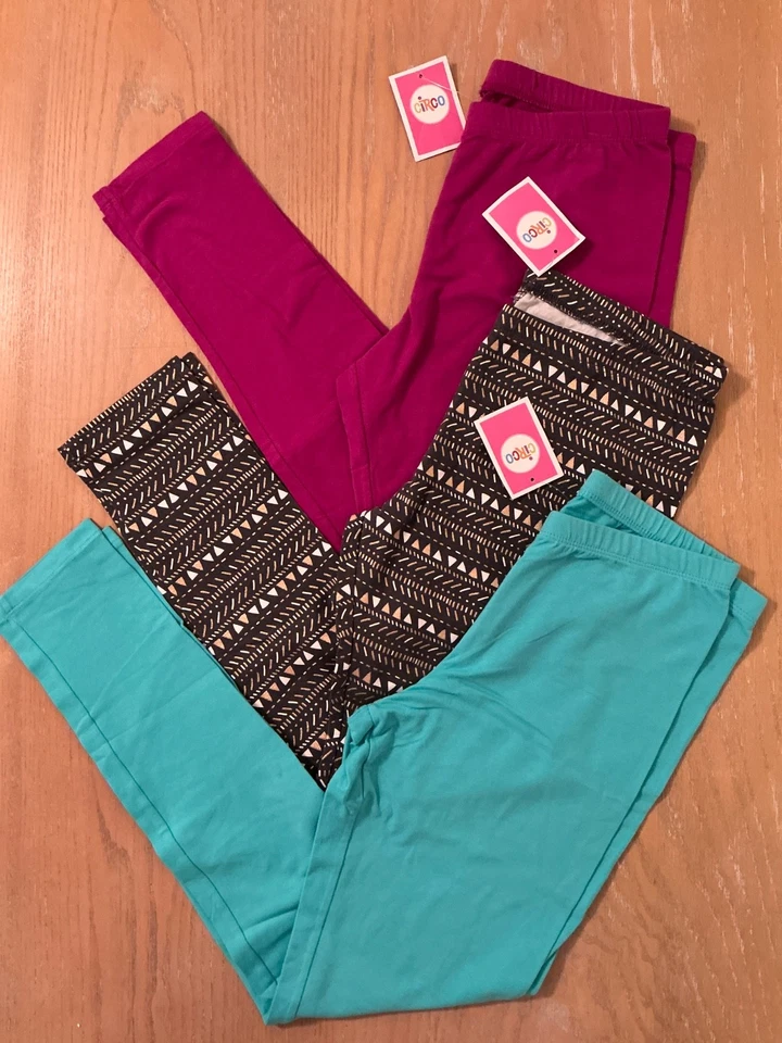 New Circo Girls Leggings Full Length Lot of 3, 2 Solid Color & 1 Printed Size 18 - Image 1 of 4