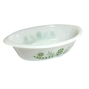 Glasbake Primrose Dream J-235 Oval Casserole c1940s Made in USA 1 quart - Picture 1 of 9