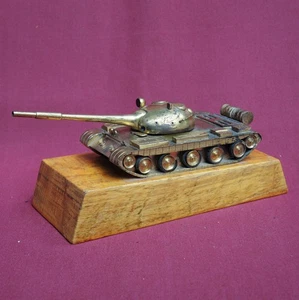 Alter UdSSR großer MESSING PANZER T-54 Tischmodell sowjetische Handarbeit Vintage 8"=20cm - Bild 1 von 7
