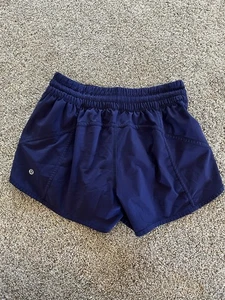 Pantalones Cortos Lululemon Tracker 4" Entrepierna Azul Marino Verdadero Para Mujer Talla 10 Gimnasio Correr - Imagen 1 de 7