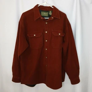 L.L.Bean Insulated Heavy Shirt Flannel Jacket Snap Front Pockets Shacket Mens Lg - Picture 1 of 7