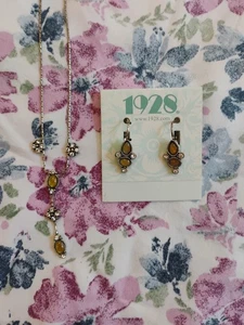 Juego de collar y pendiente 1928 estilo Y2K tono plateado - Imagen 1 de 8