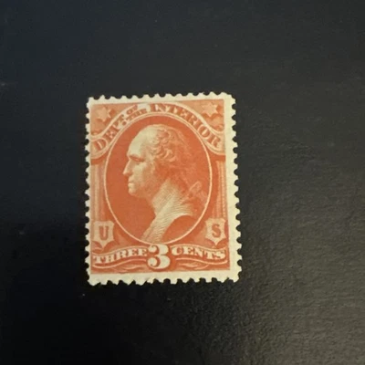 US Stamps Scott #O17  Dept of Interior Washington 1873 Mint Hinged Scv $80 - Image 1 of 2