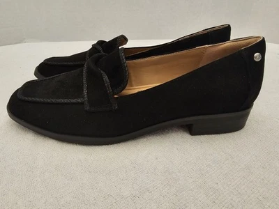 Mocasines de gamuza negros Hush Puppies PW Slade para mujer talla 8M cuero rebote superior nuevos Foto 1 de 4