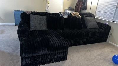 Sofá cama moderno seccional contemporáneo FDW SF-U95R/U77R-negro Foto 1 de 4