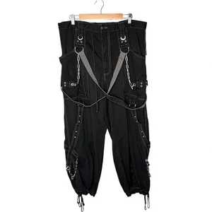Pantaloni bondage TRIPP NYC x vintage Y2K goth punk rave catena cinghia cargo XL - Foto 1 di 9