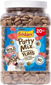 Friskies Party Mix Cat Treats Natural Yums w/ Vitamins Minerals & Nutrients 20oz - Picture 1 of 12