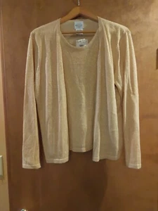 TR Bentley XL Womens Blouse Sparkly Gold Metallic Long Sleeve Pullover NEW - Picture 1 of 11