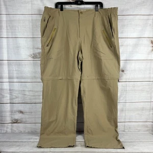 L.L. Bean Men's XXL Tall Khaki Tan Convertible Pants Shorts Zip Off FLAWS HOLE - Picture 1 of 8