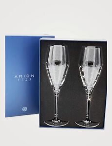 ARION 1725 Champagne Glasses Set Of 2 Embellished With Swarovski Crystals