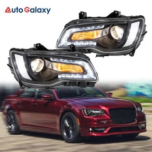 Pair Black Front Lamps Projector Headlights w/LED DRL For 2011-2023 Chrysler 300 - Bild 1 von 13
