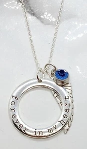 "Forever in my heart" Memorial Necklace - Loss, Bereavement, Sympathy Gift - Picture 1 of 1