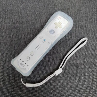 Genuine Nintendo Wii Motion Plus Remote Controller RVL-036 With Sleeve - White - Image 1 of 4