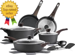 Pots and Pans Set Non Stick, Non Toxic Healthy Induction Cookware Sets, 14 Pcs N - Picture 1 of 7