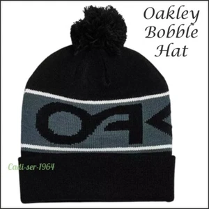 Oakley Men's Bobble Cap Black And Grey Beanie Hat NEW - Picture 1 of 24