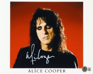 Fotografía firmada por Alice Cooper 8x10 Beckett certificado de autenticidad - Imagen 1 de 1