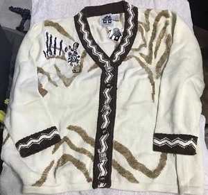 Storybook Knits Sweater Shadow Zebra cardigan Limited Edition Pattern NWT 2x - Picture 1 of 4