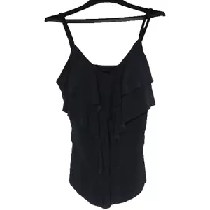 Kirkland Signature Miraclesuit Ruffle Tankini Black Womens Size 14 - Picture 1 of 6