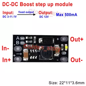 Mini DC-DC Boost Step Up Converter Voltage Regulator 3V 3.3V 3.7V 5V 9V to 12V - Picture 1 of 2