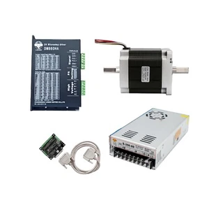 1Axis Nema34 Stepper Motor 878oz.in 2A Dual shaft 8 wires&Motor Drive DM860H Kit - Picture 1 of 16