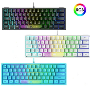 ZIYOU LANG K61 60% Wired Gaming Keyboard Mechanical Portable Rainbow RGB Backlit - Picture 1 of 33