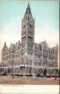 Tarjeta postal sin usar CITY HALL Richmond, Virginia VA UDB - Imagen 1 de 2