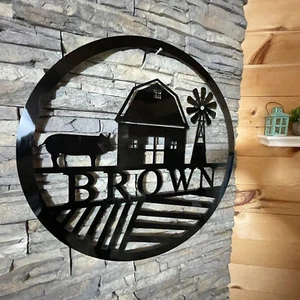 Personalisiertes Bauernschild | Geschenk für Landwirt | Türhänger | Familiennamenschild - Bild 1 von 25