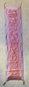 New Mauve sequin table runner saree border gold tassels 65” x 15” - Picture 1 of 8