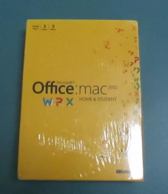 SEALED MICROSOFT THREE USER OFFICE MAC 2011 HOME STUDENT RETAIL BOX W7F-00014 - Image 1 of 3