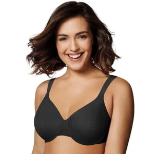 Playtex Secrets Perfect Smooth Full-Cov Underwire Bra 4747 Black Stripe Sz.36DDD - Picture 1 of 18