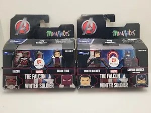 Marvel Falcon & Winter Soldier Minimates figure set, Walgreens exc, Zemo & Cap - Picture 1 of 4