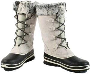 New Khombu Women's Emily Winter Snow Boots Duck Boot Leather - Picture 1 of 2
